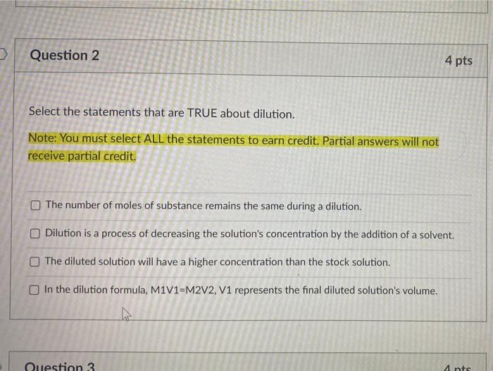 Solved Question 2 4 pts Select the statements that are TRUE | Chegg.com