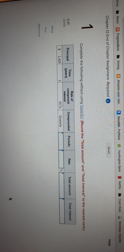 Solved Room Drive Clark State ProgressBook Workday chipotle | Chegg.com