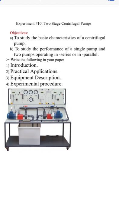 Solved fluid lab / exp name : tow stage centrifugal pumps . | Chegg.com