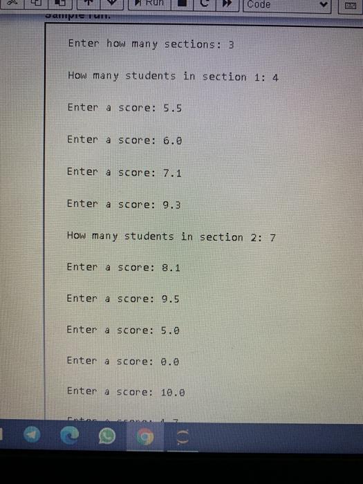 Solved Write a python code that reads students' scores for | Chegg.com