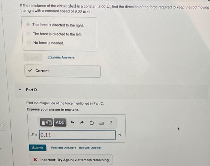 Solved The Conducting Rod Ab Shown In Fgure Makes Chegg Com