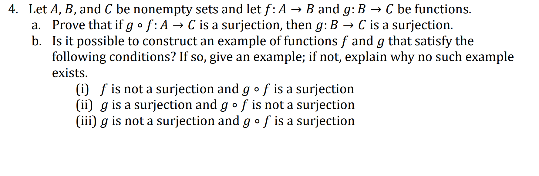 Solved Let A,B, ﻿and C ﻿be Nonempty Sets And Let F:A→B ﻿and | Chegg.com