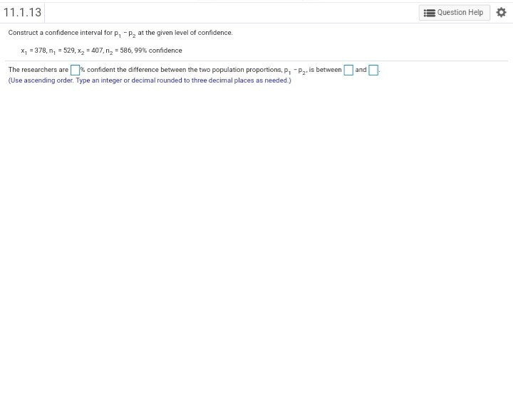Solved 11.1.13 Question Help Construct a confidence interval | Chegg.com