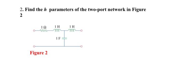 Solved 2. Find the h parameters of the two-port network in | Chegg.com