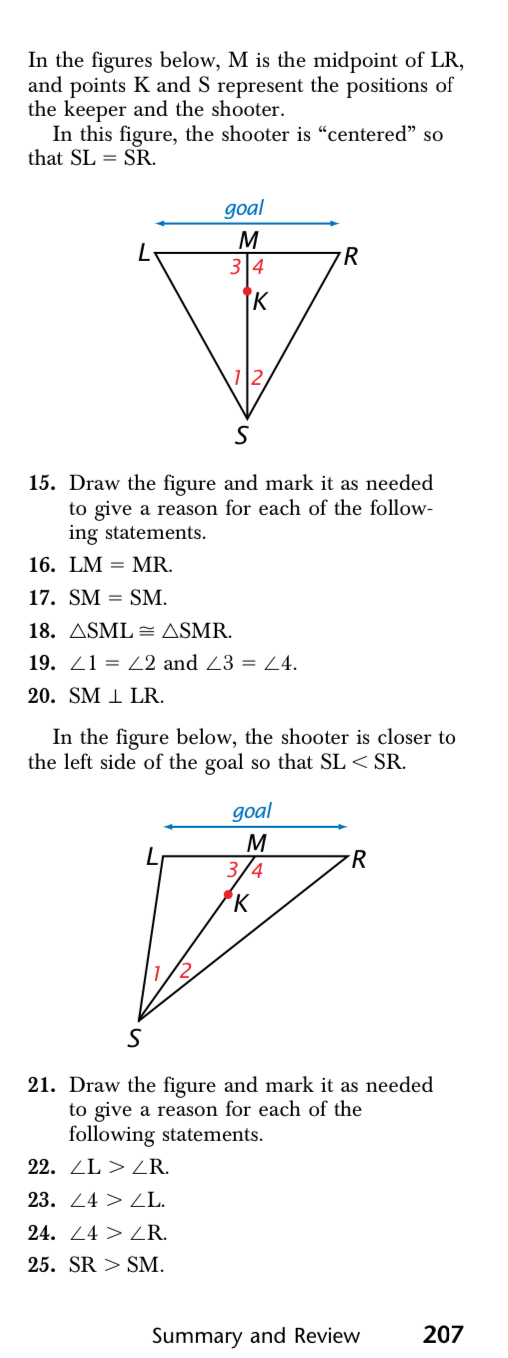Solved In the figures below, M ﻿is the midpoint of LR, ﻿and | Chegg.com