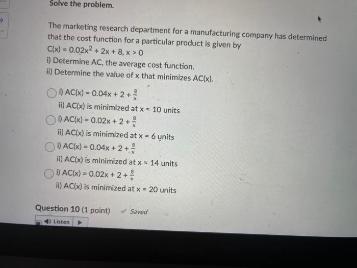 Solved Solve the problem. 9 The marketing research | Chegg.com
