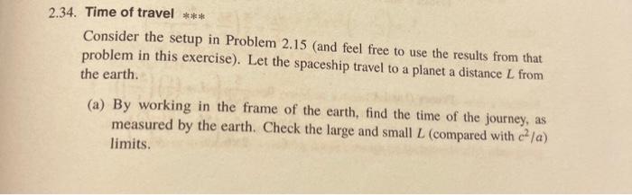 Solved 34. Time of travel *** Consider the setup in Problem | Chegg.com