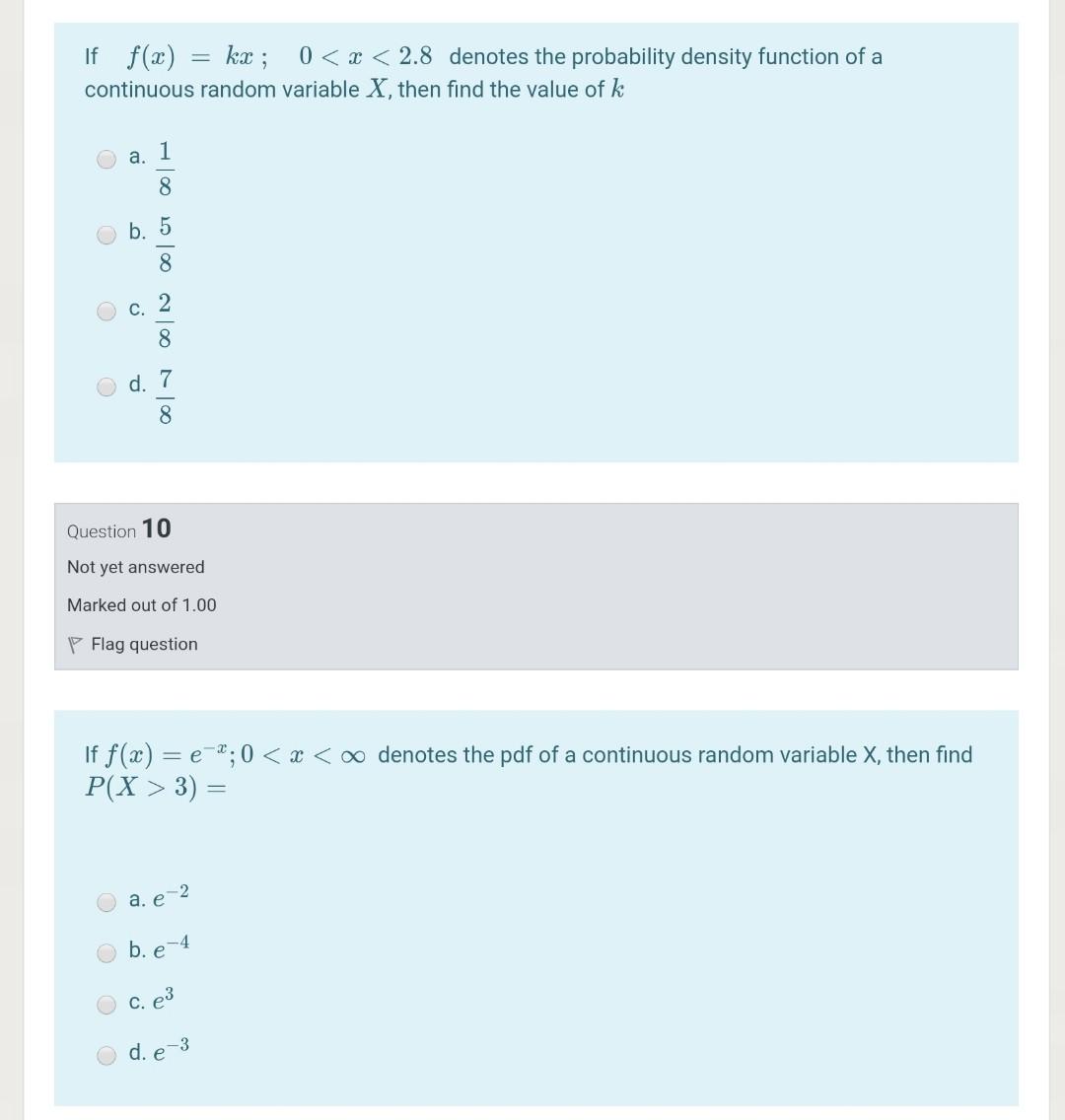 Solved If F X Kx 0 X 2 8 Denotes The Probability De Chegg Com