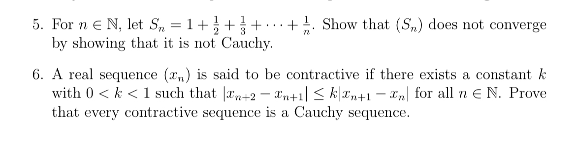 Solved For ninN, let Sn=1+12+13+cdots+1n. ﻿Show that (Sn) | Chegg.com