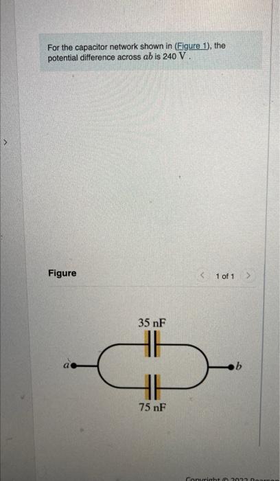 Solved For the capacitor network shown in (Figure 1), the | Chegg.com