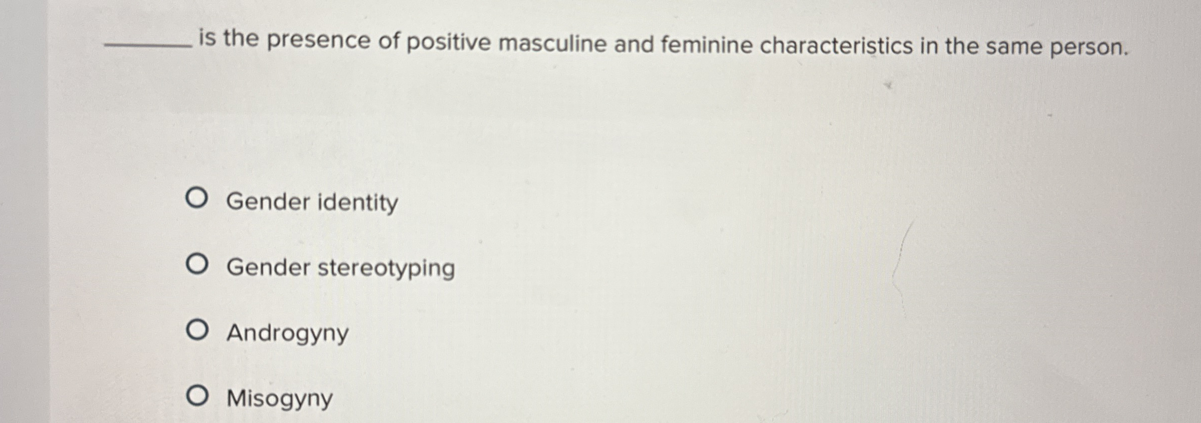 Solved is the presence of positive masculine and feminine