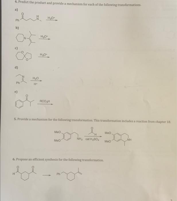 Solved Predict the product and provide a mechanism for the | Chegg.com