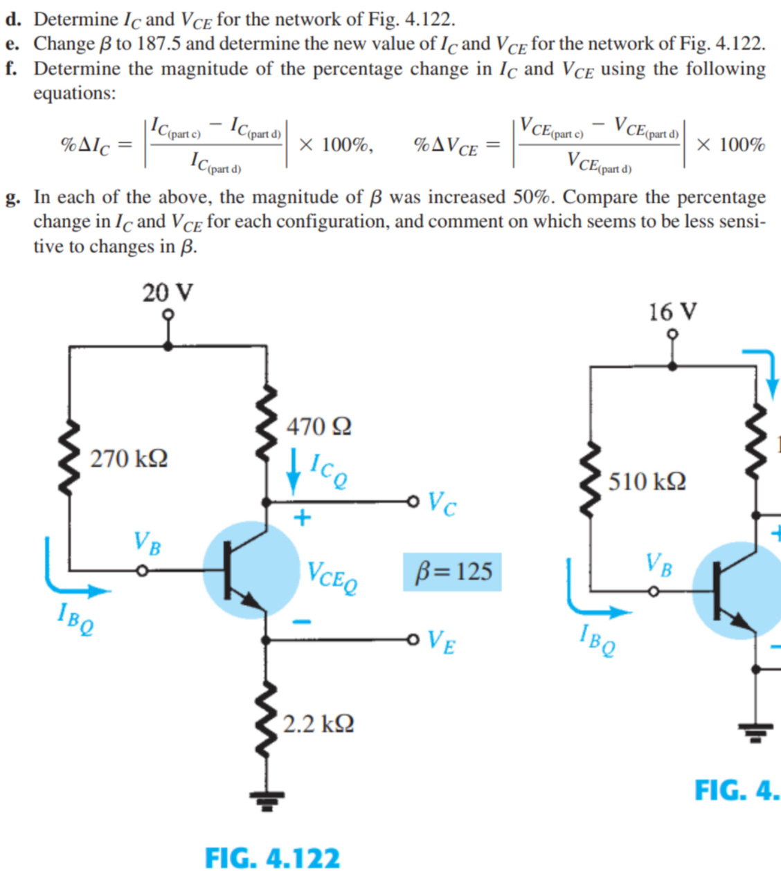 Solved d. ﻿Determine IC ﻿and VCE ﻿for the network of Fig. | Chegg.com