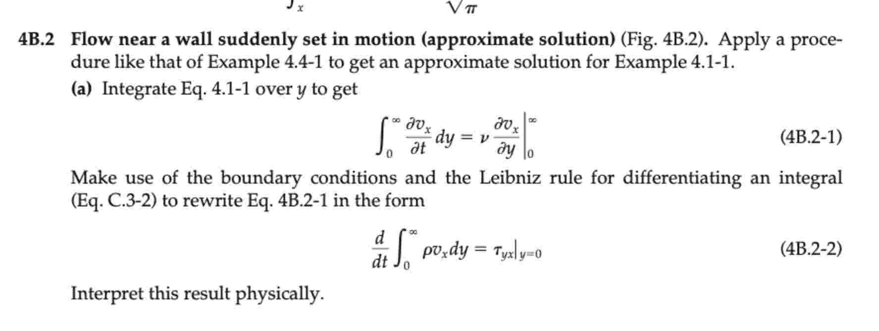 Solved 4B. 2 Flow near a wall suddenly set in motion | Chegg.com