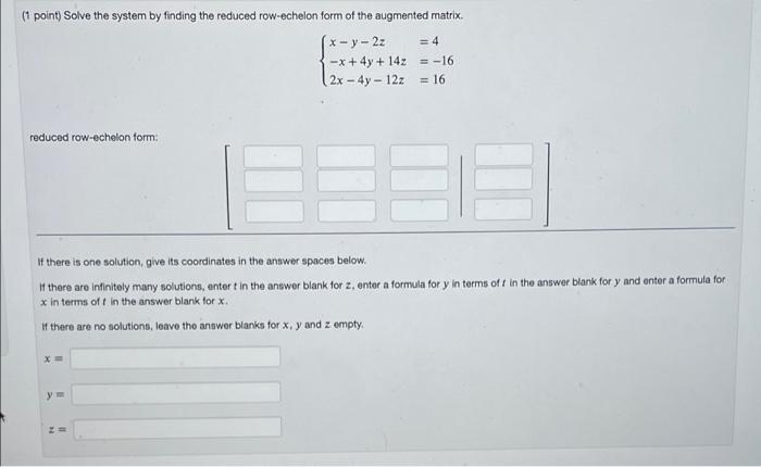 Solved (1 point) Convert the system | Chegg.com