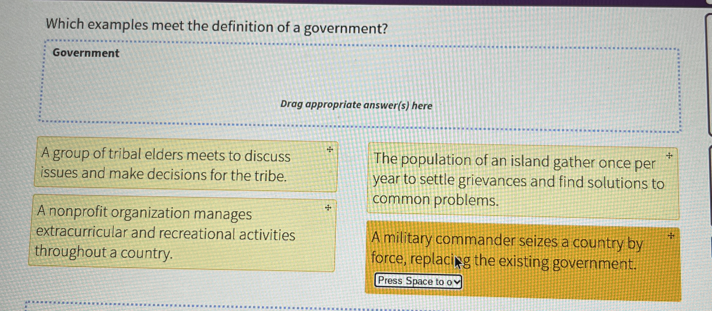 Solved Which examples meet the definition of a