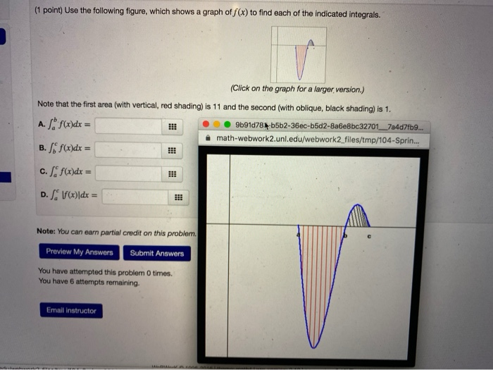 Solved (1 point) Use the following figure, which shows a | Chegg.com