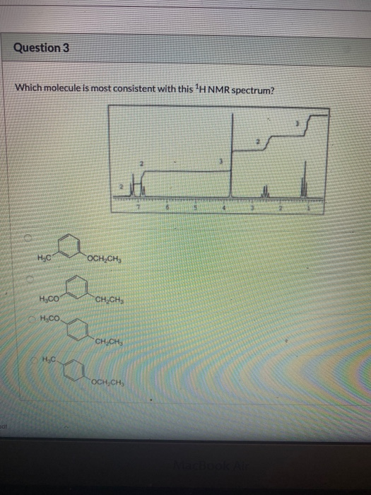Solved Question 3 Which molecule is most consistent with | Chegg.com