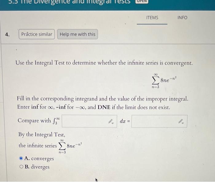 Solved Use the Integral Test to determine whether the | Chegg.com