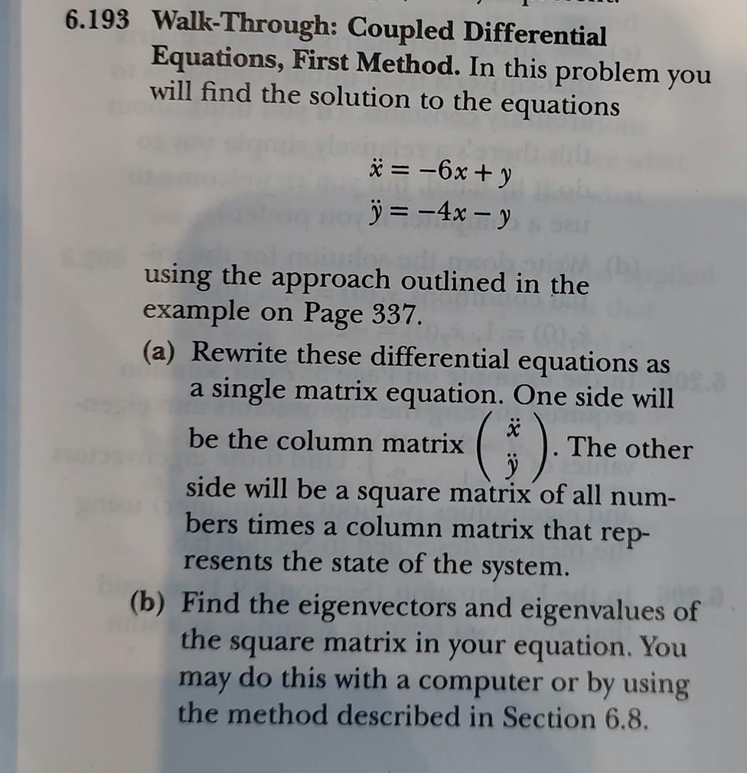 Solved 6.193 Walk-Through: Coupled Differential Equations, | Chegg.com
