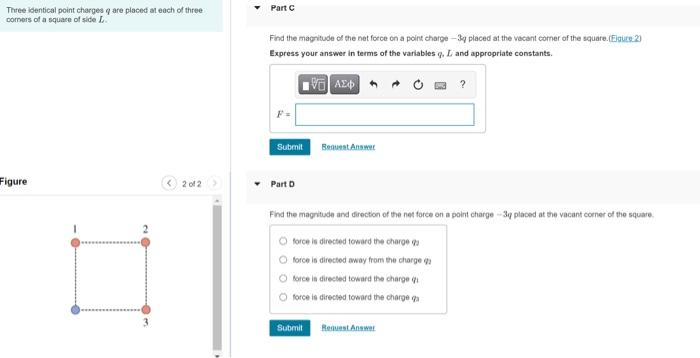 Solved Three identical point charges q are placed at each of | Chegg.com