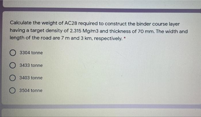 Solved Calculate the weight of AC28 required to construct | Chegg.com