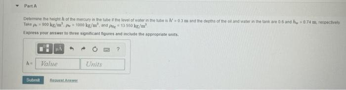 Solved Consider the tank shown in (Figure 1) Figure 1 of 1 | Chegg.com