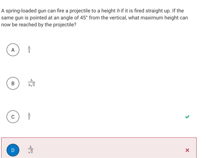 Solved: A Spring-loaded Gun Can Fire A Projectile To A Hei... | Chegg.com