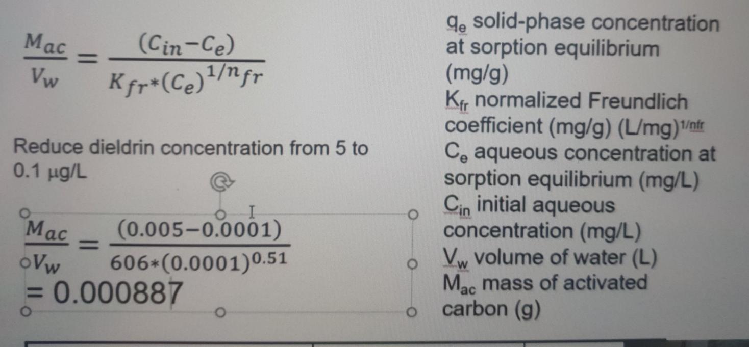 Solved Calculate in units of mg per liter the amount of Chegg