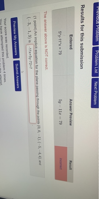 Solved Previous Problem Problem List Next Problem Results | Chegg.com