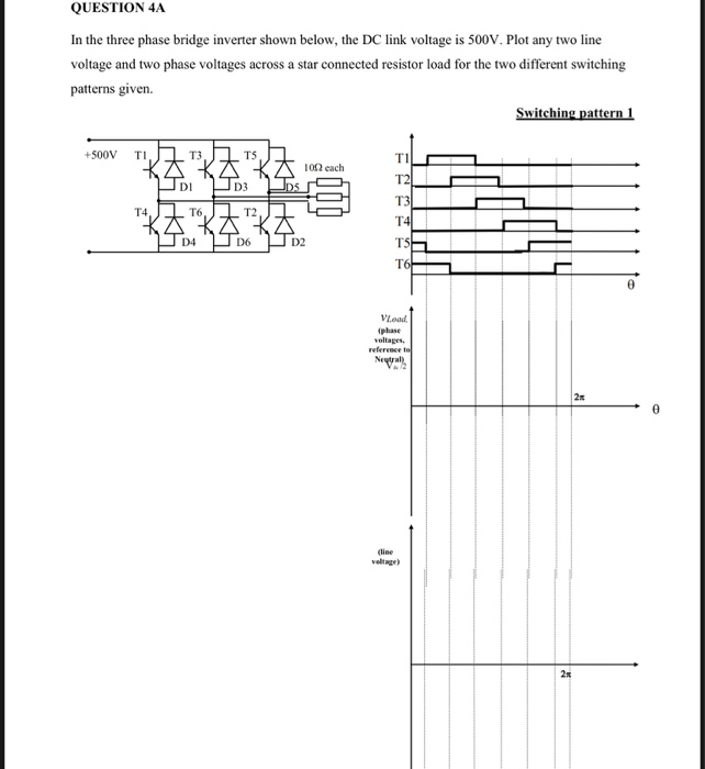 Solved QUESTION 4A In The Three Phase Bridge Inverter Shown | Chegg.com