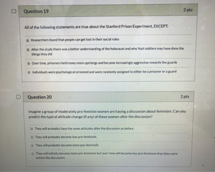 Solved D Question 19 2 pts All of the following statements | Chegg.com