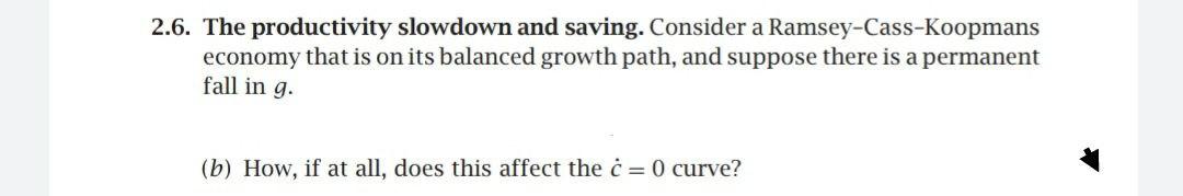 Solved 2.6. The Productivity Slowdown And Saving. Consider A | Chegg.com