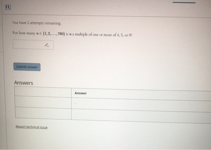Solved You have 2 attempts remaining. For how many n € | Chegg.com