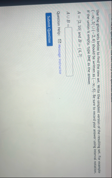 Solved Use the given sets below to find the new set. Write | Chegg.com
