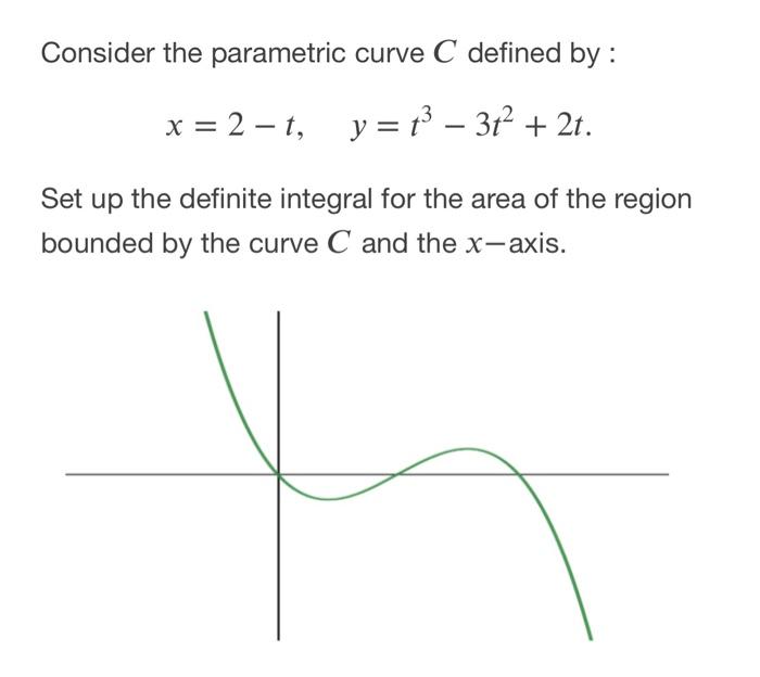 Solved Consider the parametric curve C defined by : x = 2 – | Chegg.com