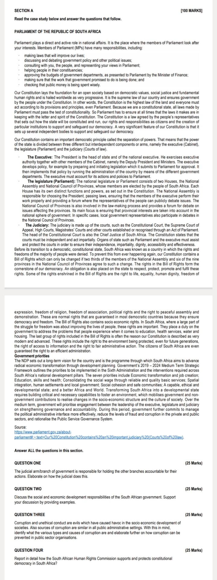 Solved SECTION A [100 MARKS] Read the case study below and | Chegg.com