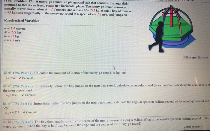 Solved (8%) Problem 17: A Merry-go-round Is A Playground | Chegg.com