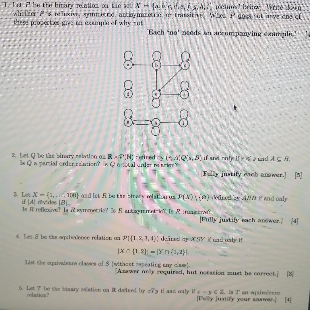 Solved Only Questions 3 4 And 5 1 Let P Be The Binary Re