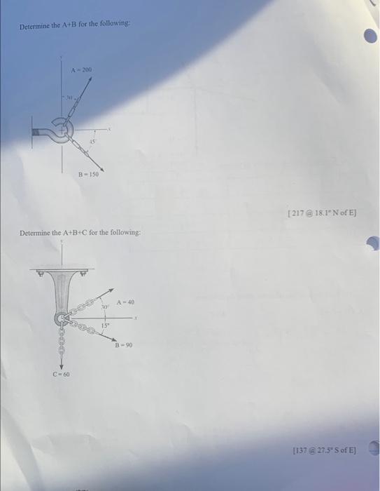 Solved Deterinine the A+B for the followitig: Determine the | Chegg.com
