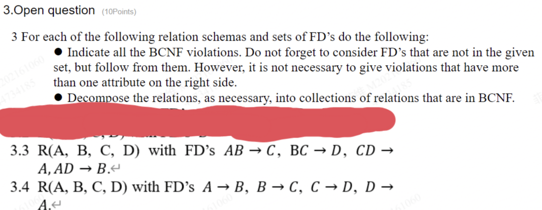 Solved 3 For Each Of The Following Relation Schemas And Sets | Chegg.com