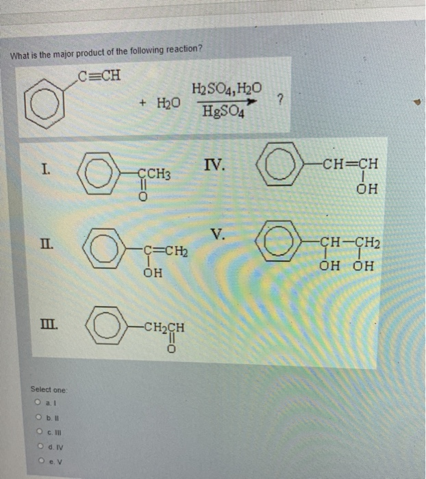 Solved What Is The Major Product Of The Following Reactio Chegg Com