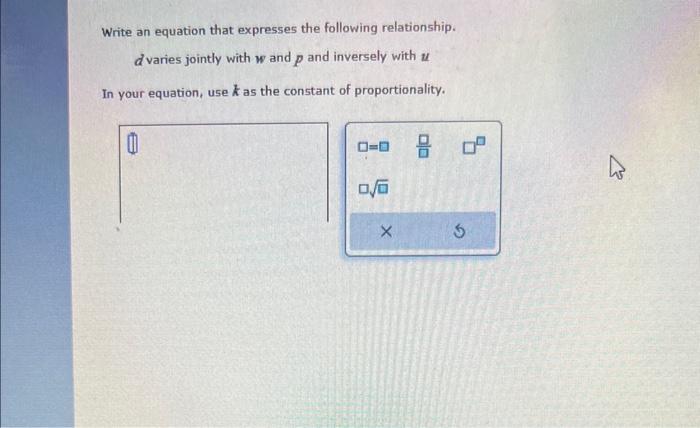 Solved Write an equation that expresses the following | Chegg.com