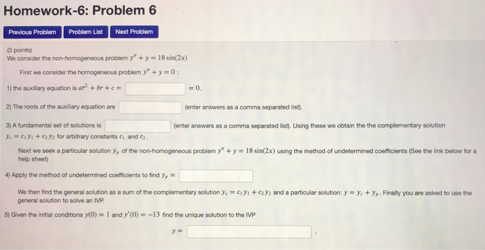 Solved Homework-6: Problem 6 Previous Problem Problem List | Chegg.com