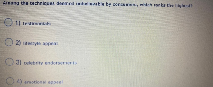 Solved Among the techniques deemed unbelievable by | Chegg.com
