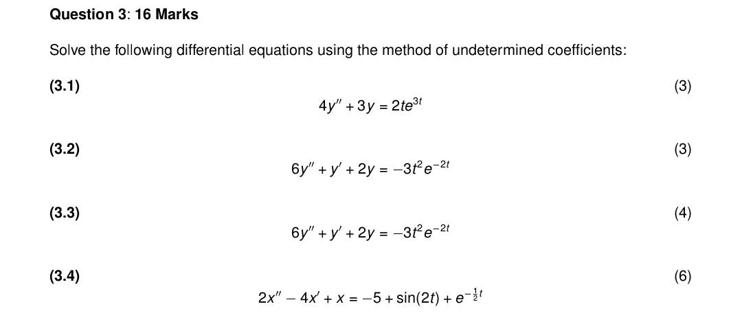 Solved Solve the following differential equations using the | Chegg.com