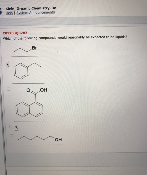 Solved Klein, Organic Chemistry, 3e Help System