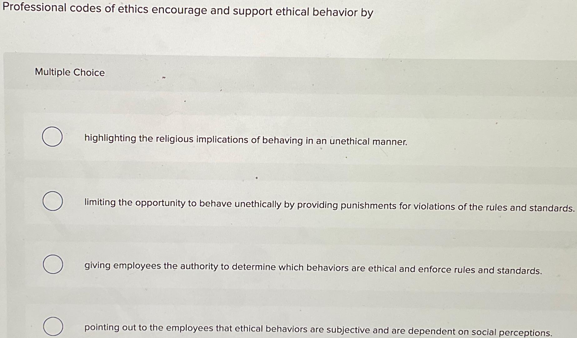 Solved Professional Codes Of Ethics Encourage And Support | Chegg.com