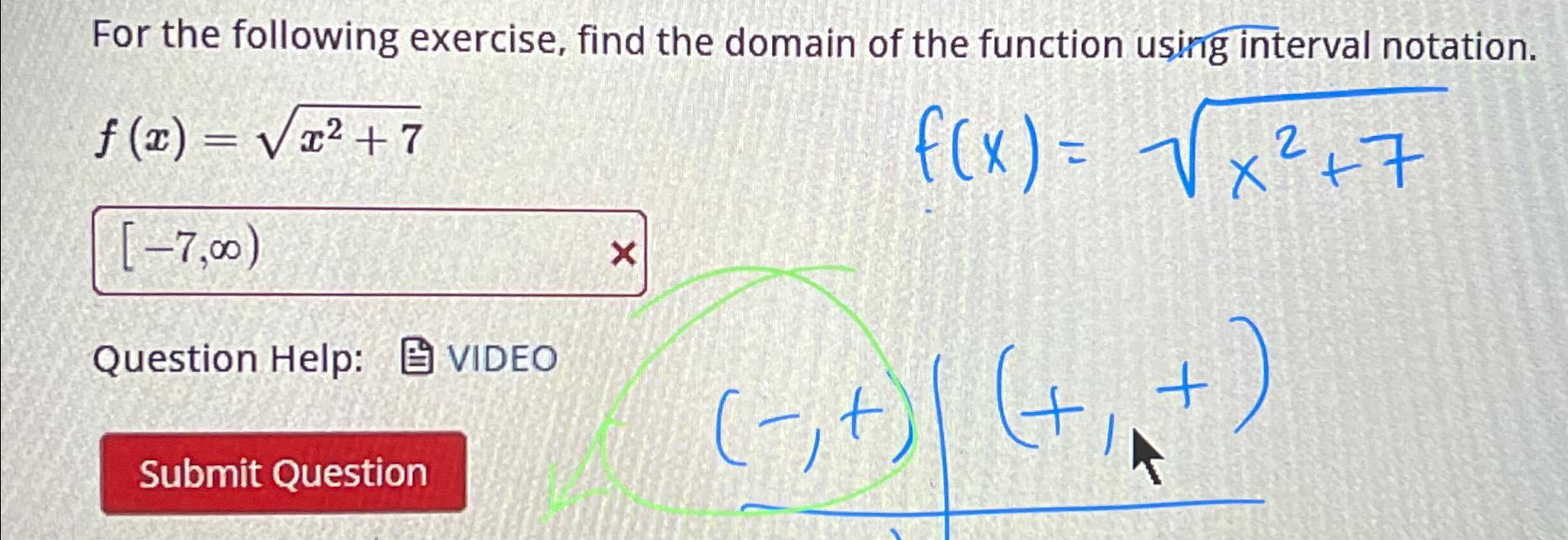 Solved For the following exercise, find the domain of the | Chegg.com