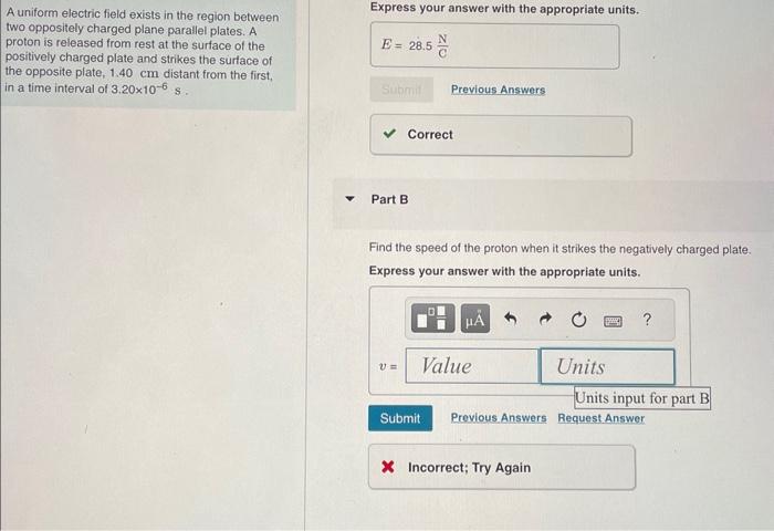 Solved A uniform electric field exists in the region between | Chegg.com